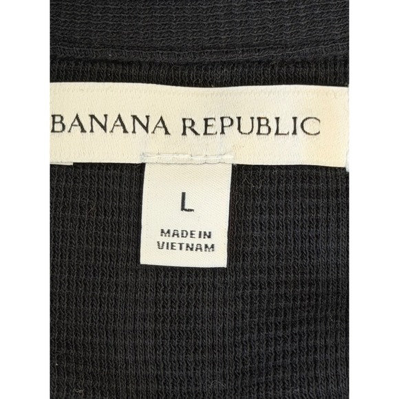Banana Republic Mens Shirt L Black Short Sleeve Resort Cruise Beach Camp Shirt - Picture 5 of 6